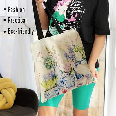 Haukea Canvas Tote Bag for Women Aesthetic Cute Flower Tote Bags Book Tote  Beach Bags Reusable Grocery Bags - Yahoo Shopping