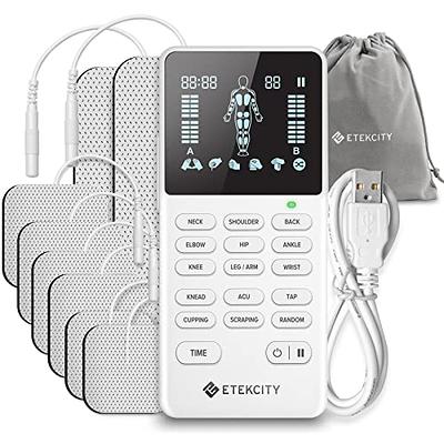  Brilnurse Dual Channel TENS EMS Unit 24 Modes 30 Level Intensity  Muscle Stimulator for Pain Relief, Rechargeable Mini TENS Machine Pulse  Massager with 10 Pads/Storage Pouch/Cable Ties. (Black) : Health 