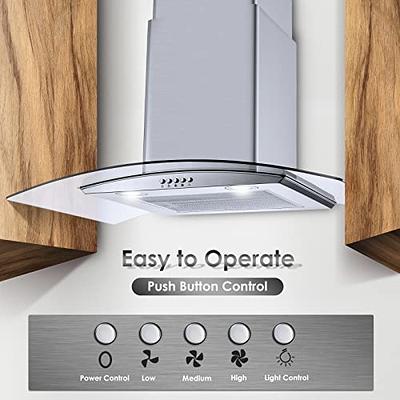 Tieasy Wall Mounted Range Hood 30 inch Touch Control Vents for