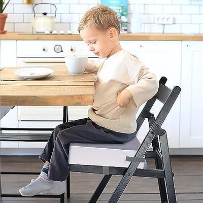 Booster Seat for Table Dining - Toddler PU Washable 2 Straps Safety Buckle  Kids Booster Seat for Dining Table, Portable Travel Increasing Cushion