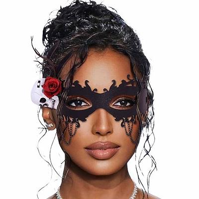 STONEFANS Rhinestone Masquerade Mask Face Jewelry for Women Blue Prom Half  Face Mask Wedding Halloween Costume Accessories (B-Silver) - Yahoo Shopping