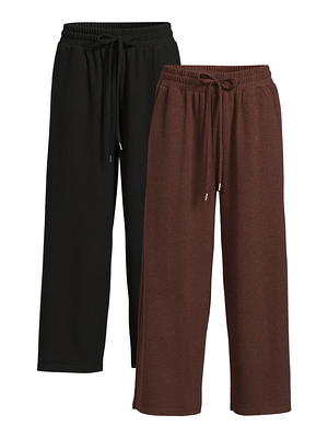 Time and Tru Women's High Rise Knit Leggings, 27 Inseam, 2-Pack, Sizes XS- XXL 