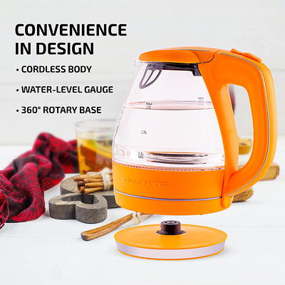 Ovente Glass Electric Tea Kettle 1.8 Liter BPA Free Cordless Body