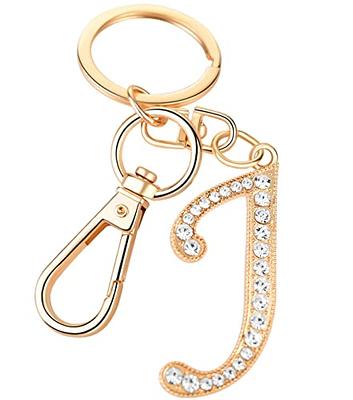 LAXPICOL Gold Letter A-Z Keychain for Women Men Purse Handbags Metal Alphabet Initial Letter Key Ring Novelty-keychain