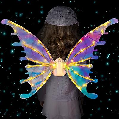 Fairy Wings Adult Light Up Butterfly Wings For Girls Sparkle Led Halloween Costume Angel Wings For Kids