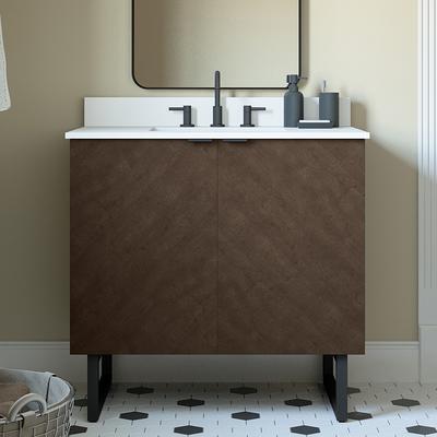 Destin 60in Cherry Dual Sink Bathroom Vanity