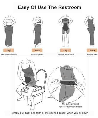 Popilush Black Midi Dress Shapewear Womens Elegant Work Bodycon
