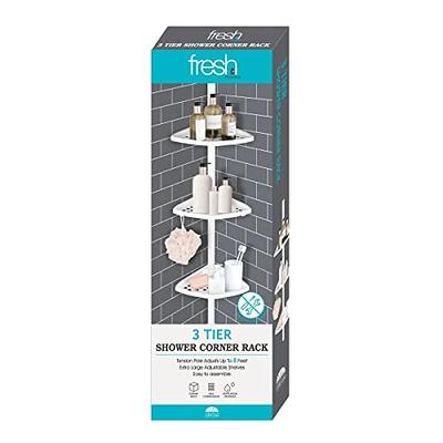 Brown 4-Tier Adjustable Shelves Shower Caddy Corner for Bathroom, Bathtub  Storage Organizer for Shampoo Accessories