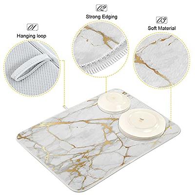 Golden Marble Texture Dish Drying Mat for Kitchen Counter 18 x 24 In,  Absorbent Microfiber Drying Pad Dish Mats Drainer Rack Fast Drying Mat  Protector Pad - Yahoo Shopping