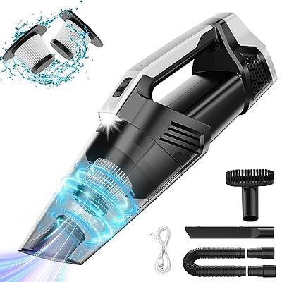 Handheld Vacuum, Mini Portable Rechargeable Car Vacuum Cleaner Cordless  with 9000PA Powerful Suction, 5 Versatile Attachments & Cleaning Brush 