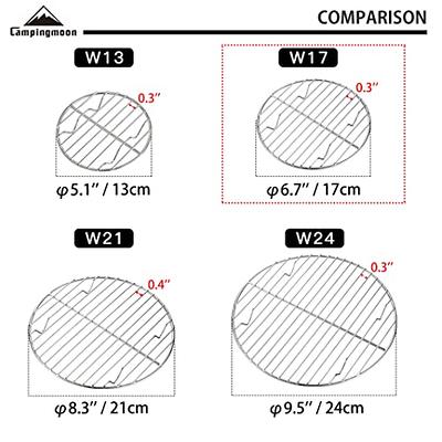 φ8.27inch/φ21cm Round Stainless Steel Roasting Baking Steaming Cooling Rack  Cooking Grid Grill Fits for 10-inch Dutch Oven W21 - campingmoon