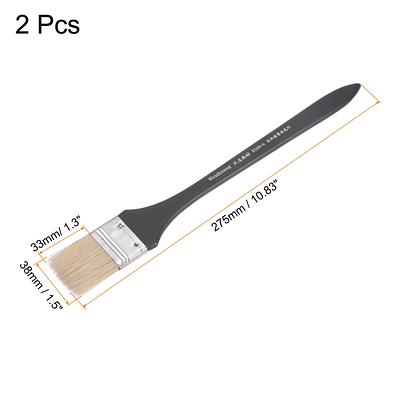 1.5 Width Small Paint Brush Natural Bristle w Wood Handle Tool, 2Pcs -  Black - Yahoo Shopping