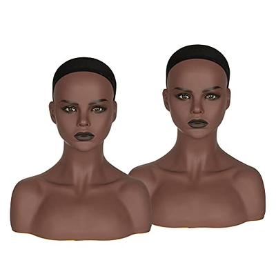 Realistic Female Mannequin Head with Shoulder Manikin PVC Head