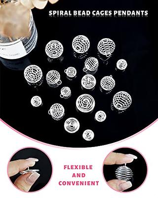 JIALEEY Spiral Bead Cages Pendants, 30 PCs 3 Sizes Silver Plated Stone  Holder Necklace Cage Pendants Findings for Jewelry Making and Crafting -  Yahoo Shopping