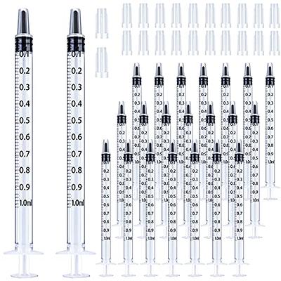 1ml Syringe with Cap (100 Pack), Oral Dispenser Without Needle, Luer Slip  Tip