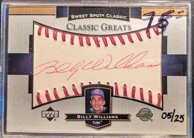 Billy Williams Auto Sweet Spot Classic Card Limited 05/25 Authentic Hof  Chicago Cubs High Grade Ud Upper Deck Baseball Card - Yahoo Shopping