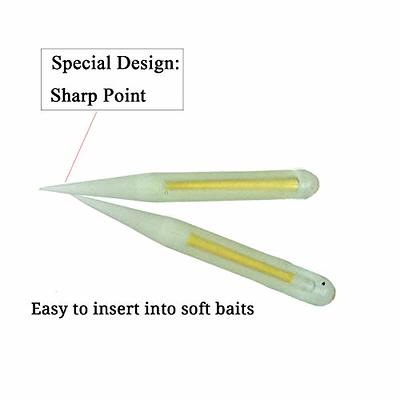 Fishing Glow Sticks for Soft Baits Worms Jig Tails Inserts, Sharp Pointed  Needle Light Sticks for