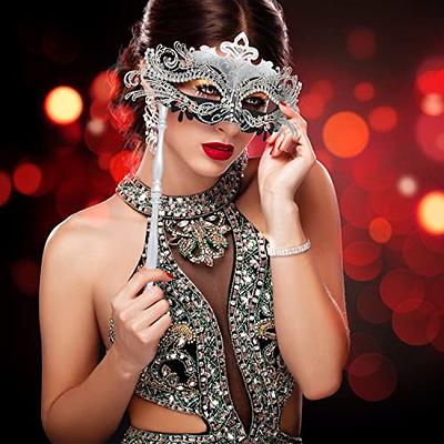 Womens Masquerade Mask Feathers Mardi Gras Green Gold | Masquerade Store