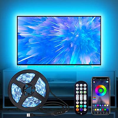  HAMLITE Luces LED para TV de 70, 75, 80, 82 pulgadas,  retroiluminación LED USB de 18 pies detrás del monitor de TV, decoración de  espacio de trabajo de pared HDTV, tira