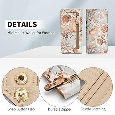 Ultra Slim Thin Leather Credit Card Holder Bifold Clutch Wallets for Women  Gifts