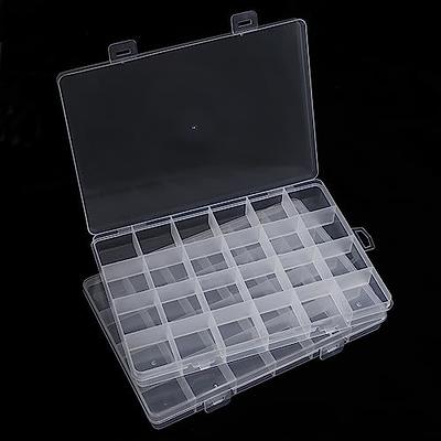 2 Pack 24 Grids Clear Plastic Organizer Box, Storage Container