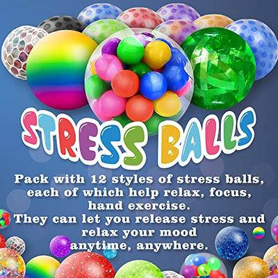 CREA Stress Ball Fidget Toys - 8 Pack Sensory Squeeze Ball Rainbow Relief  Stress Balls For Kids