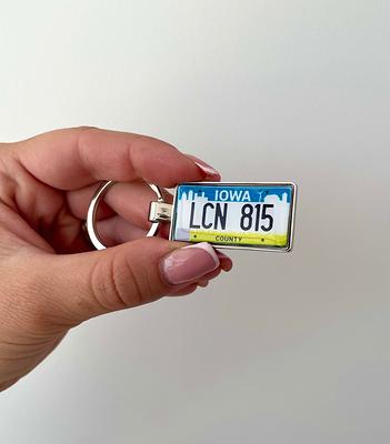 Iowa License Plate Keyring, Custom Number Keychain, Keychain - Yahoo  Shopping