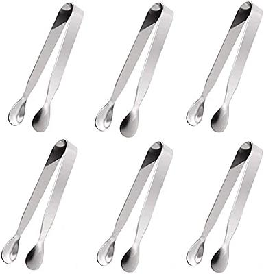 12 Pieces Sugar Tongs Ice Tongs Stainless Steel Mini Serving Tongs  Appetizers Tongs Small Kitchen Tongs For Tea Party Coffee Bar Kitchen  (Silver, 4.3 Inch) 