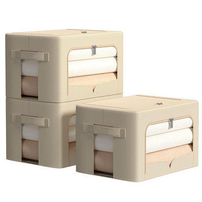 HYUNLAI 4 Pack Storage Box, Decorative Storage Bins with Lid