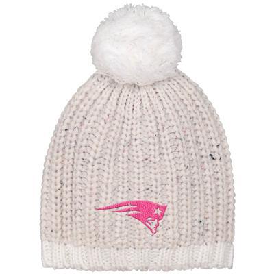 Men's New Era Cream/Navy New England Patriots 2022 Sideline Sport Cuffed  Pom Knit Hat