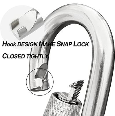 Acquwistach Locking Carabiner Clips 6 Pack 3.15 Stainless Steel Spring  Snap Hook Locking Carabiner Heavy Duty - 304 Premium Stainless Steel Thumb  Screw Carabiner Clip - Yahoo Shopping