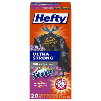 Hefty Ultra Strong Large Trash Bags, Black, Unscented, 33 Gallon, 40 Count