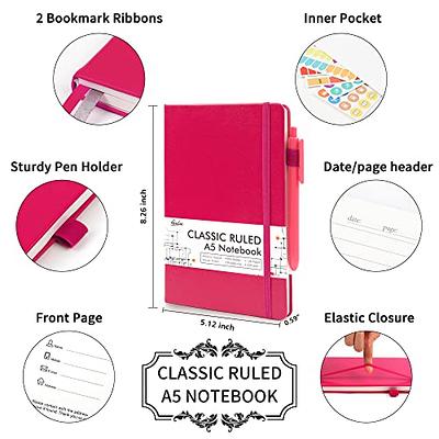 feela 6 Pack Pocket Mini Notebooks Bulk, Small Cute Memo Notepads Hardcover  College Ruled Lined Journals with Pen Holder for School Business Work