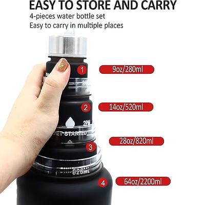 2200ml Large Capacity Water Bottles With Straw Gym Fitness