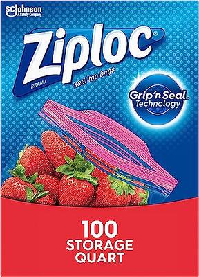 Ziploc Quart Food Storage Bags, Grip 'n Seal Technology for Easier Grip,  Open, and Close, 100 Count - Yahoo Shopping