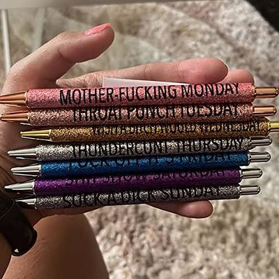 Fun Ballpoint Pen Novelty Pens with Funny Quotes Sparkly Colored