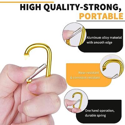 6 Pc Small D-Ring Aluminum Carabiner 2-3/8 Clip Snap Lock Hook Key Chain  Colors