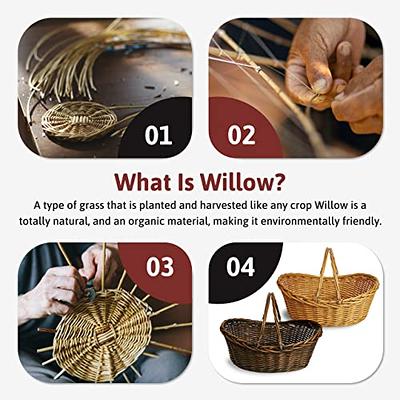 Wald Imports - Small Wicker Basket with Handle - Dark Brown Hand Woven  Harvest Basket - Wicker Flower Basket for Storage, Picnics, Easter,  Organizing