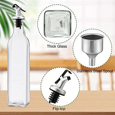 Oil Bottle Dispenser Set Stainless Steel Oil Container Cooking