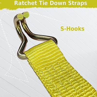 YONQIFON UTV Ratchet Tie Down Straps - 2 Pack 1.57 x 15' Heavy Duty Ratchet  Straps with Aluminum Handle, 5000lbs Break Strength,Cargo Straps for Moving  Appliances, Lawn Equipment, Motorcycle in Truck 