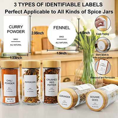 AISIPRIN Spice Jars with 398 Labels-4oz 24 Pcs,Glass Jars with