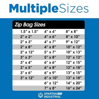 Big Zip Lock Bags Clear 2 Mil 100 Each Large Size 10x12 & 