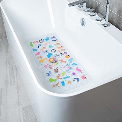 BEEHOMEE Bath Mats for Tub Kids - Large Cartoon Non-Slip Bathroom Bathtub  Kid Mat for Baby Toddler Anti-Slip Shower Mats for Floor 35x16,Machine