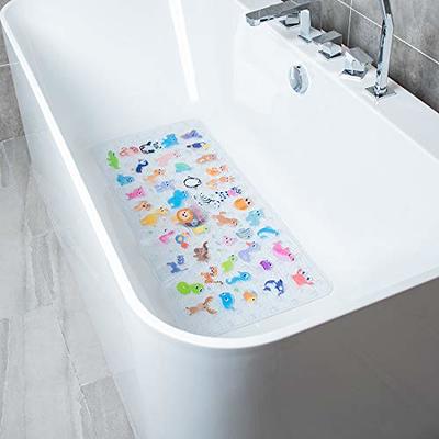 BEEHOMEE Bath Mats for Tub Kids - Large Cartoon Non-Slip Bathroom Bathtub Kid Mat for Baby Toddler Anti-Slip Shower Mats for Floor 35x15,Machine