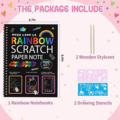 FEREDO KIDS Rainbow Scratch Notebook Drawing Paper - Black Scratch