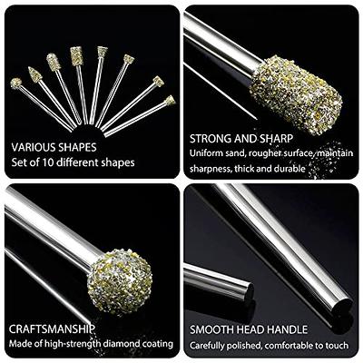 Stone Carving Set Diamond Burr Bits Compatible with Dremel, 46Grit 150Grit  24PCS Polishing Kits Rotary Tools Accessories with 1/8'' Shank for