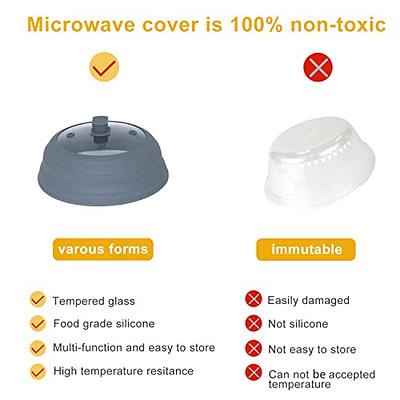 Collapsible Microwave Splatter Cover For Food; Multifunctional