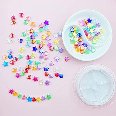 300 Pcs Acrylic Star Beads Colorful Pastel Pony Beads Assorted Color Charming  Beads For DIY Jewelry Craft Making Cute Plastic Beads For Necklace Bracelet