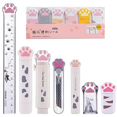 Tatuo 514 Pcs Kawaii Stationery Set Cute Including 1 Cat Telescopic Pencil  Case 10 Gel Ink Pens 440 Sticky Notes 62 Sticker 1 Multicolor Highlighter