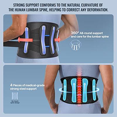 FEATOL Back Brace for Lower Back Pain Back Support Belt for Women & Men Breathable Lower Back Brace with Lumbar Pad Lower Back Pain Relief for